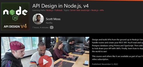 Frontend Master - API Design in Node.js, v4