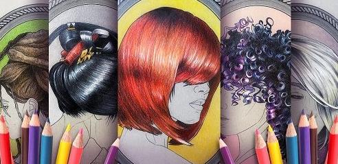 How To Color Hair  with colored pencils