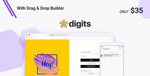 CodeCanyon - Digits v7.9.4.5 - WordPress Mobile Number Signup and Login - 19801105 - NULLED + Digits Add-Ons