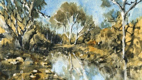 Classic Australian Bush Landscape - Watercolour Essentials