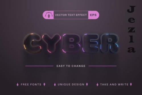 Cyber - Editable Text Effect - 10976175