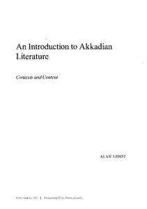 An Introduction to Akkadian Literature Contexts and Content