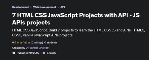 7 HTML CSS JavaScript Projects with API – JS APIs projects