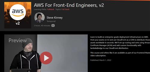 Frontend Master - AWS For Front-End Engineers, v2