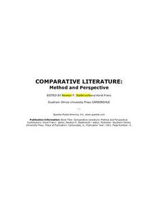Comparative Literature Method And Perspective