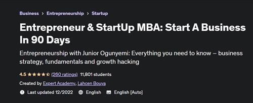 Entrepreneur & StartUp MBA Start A Business In 90 Days