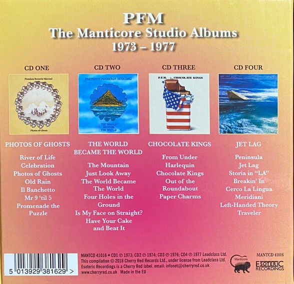 PFM - The Manticore Studio Albums 1973-1977 (2018) [4CD]Lossless