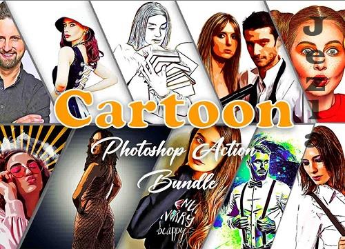 Cartoon Photoshop Action Bundle - 10998631