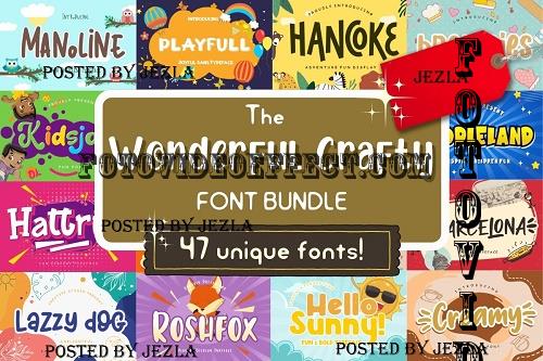 The Wonderful Crafty Font Bundle - 47 Premium Fonts