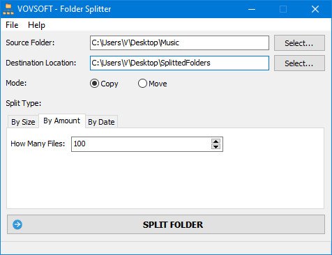 VovSoft Folder Splitter 1.2