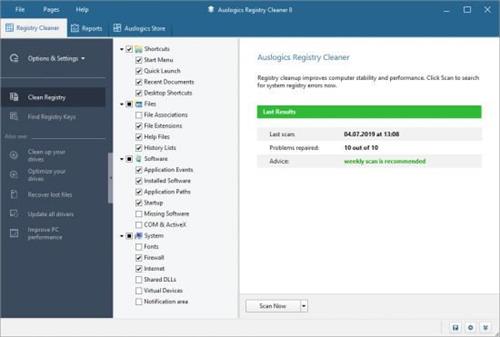 Auslogics Registry Cleaner Pro 10.0.0.4 free downloads