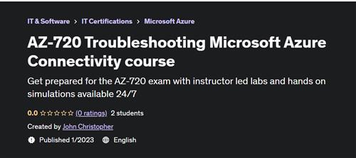 AZ-720 Troubleshooting Microsoft Azure Connectivity course