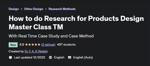 How to do Research for Products Design Master Class TM