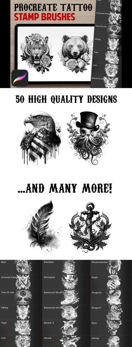 Tattoo Stamps Procreate Brush Set