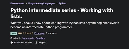 Python intermediate series - Working with lists