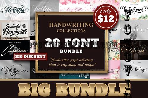 Handwriting Collections Font Big Bundle - 20 Premium Fonts