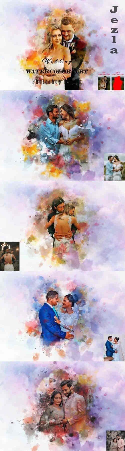 Wedding Watercolor Art PS Action - 11013805 Wedding Watercolor Art PS Action - 11013805