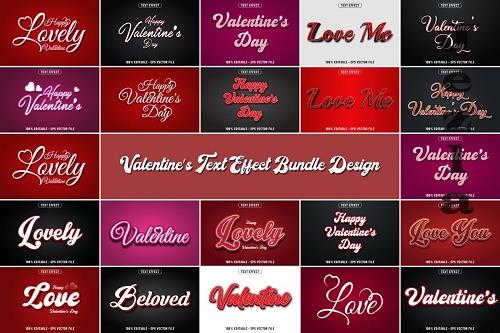 Happy Valentine's Day Text Effects Bundle - 20 Premium Graphics