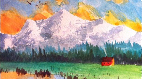 Paint This Mountain Watercolor Painting In 3 Easy Steps