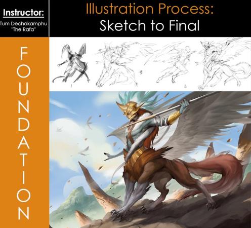 Foundation Patreon – Illustration Process – Sketch to Final with The Rafa
