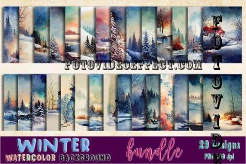 Watercolor Background for Winter Bundle