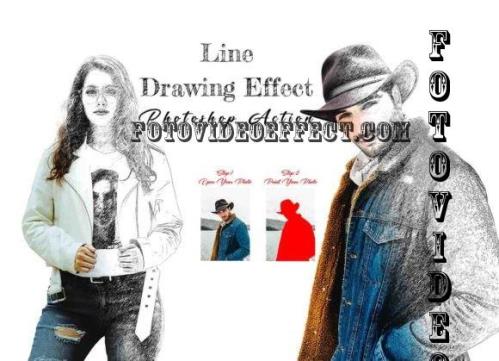 Line Drawing Effect Photoshop Action - 11016166