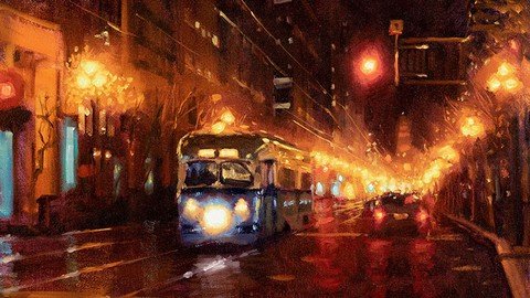 Impressionism - Paint This Night Cityscape In Oil Or Acrylic