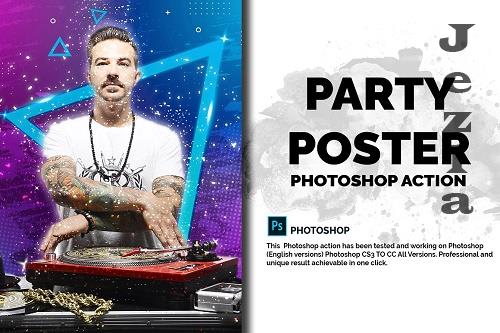 Party Poster Photoshop Action - 11010279