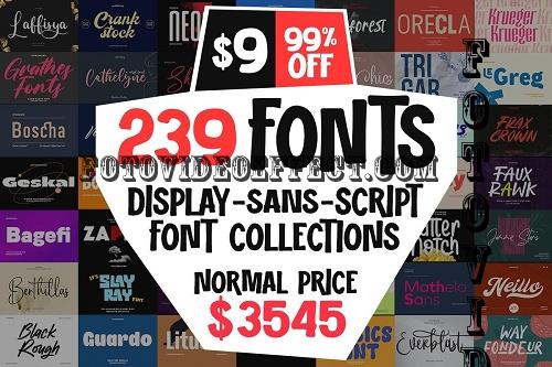 Display Sans Script Font Collections - 239 Premium Fonts
