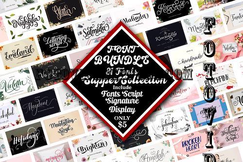 Super Bundle Collection -  81 Premium Fonts
