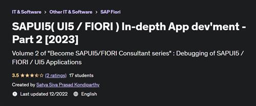 SAPUI5( UI5 / FIORI ) In-depth App dev'ment -Part 2 [2023]