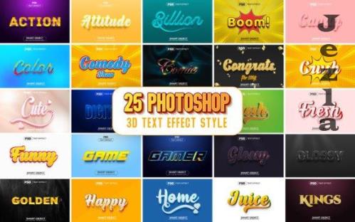 3D Text Effect Style Bundle Template V1 3D Text Effect Style Bundle Template V1