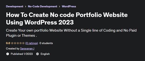 How To Create No code Portfolio Website Using WordPress 2023