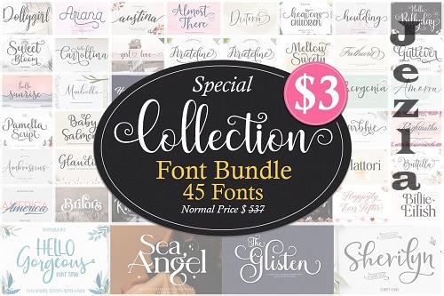Special Collection Font Bundle - 45 Premium Fonts