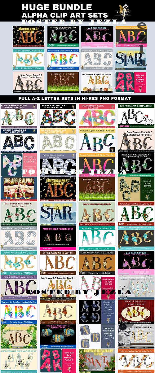 Alphabet Clip Art Sets Huge Bundle - 44 Premium Graphics Alphabet Clip Art Sets Huge Bundle - 44 Premium Graphics