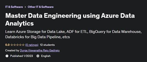 Master Data Engineering using Azure Data Analytics