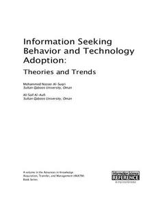 Information Seeking Behavior and Technology Adoption Theories and Trends