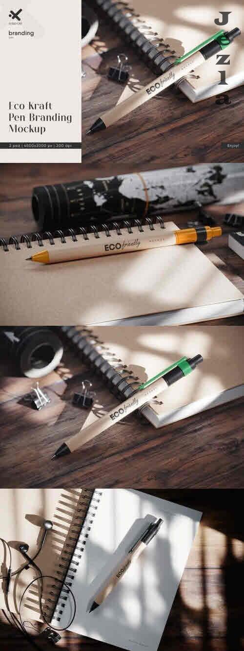 Eco Kraft Pen Branding Mockup - 2393872