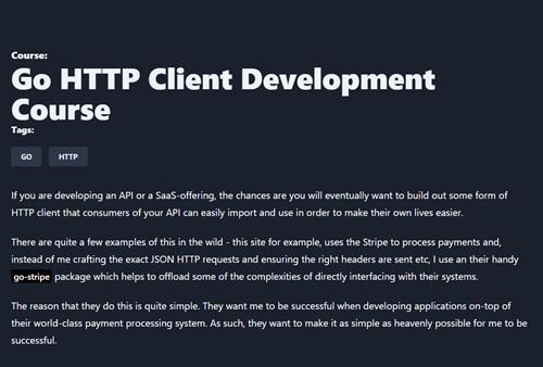 Go HTTP Client Development Course