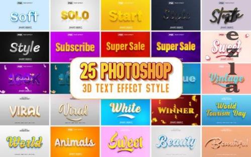 3D Text Effect Style Bundle Template V5