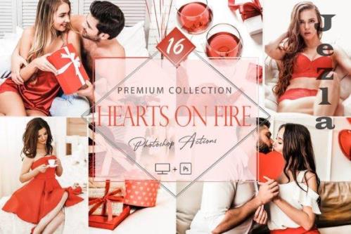 16 Photoshop Actions, Hearts on Fire Ps 16 Photoshop Actions, Hearts on Fire Ps
