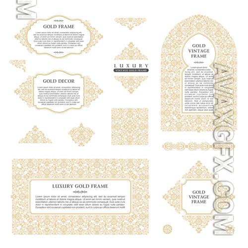 Vector arabic frames and art design template gold elements and frames