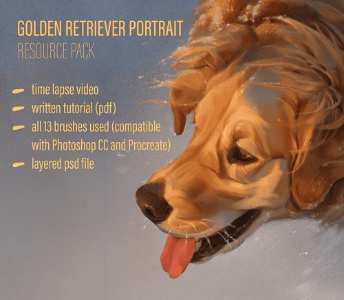 Dog Portrait Tutorial & Brush Pack