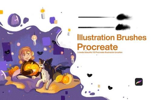 10 Illustration Brushes Procreate - 10258120
