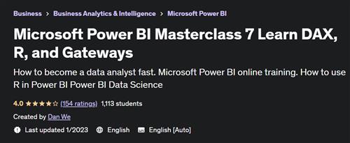 Microsoft Power BI Masterclass 7 Learn DAX, R, and Gateways