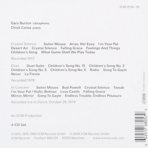 Gary Burton & Chick Corea - Crystal Silence: The ECM Recordings 1972-79 (2009) [4CD]Lossless