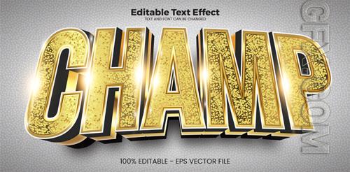 Vector champ editable text effect in modern trend style