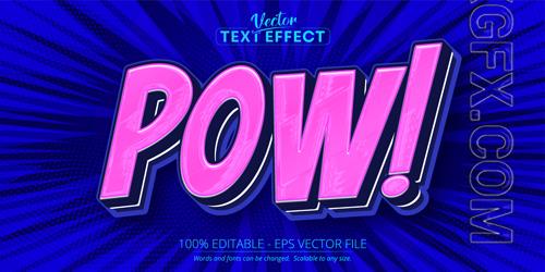 Pow - Editable Text Effect, Comic Font Style