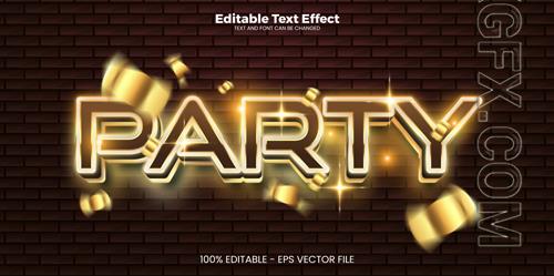 Vector party editable text effect in modern trend style