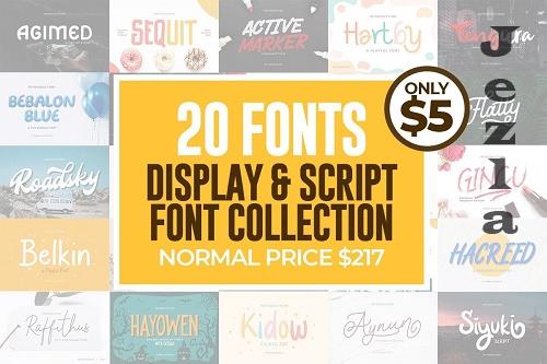 Display & Script Font Collection - 20 Premium Fonts